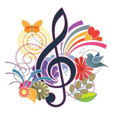 Treble clef music background